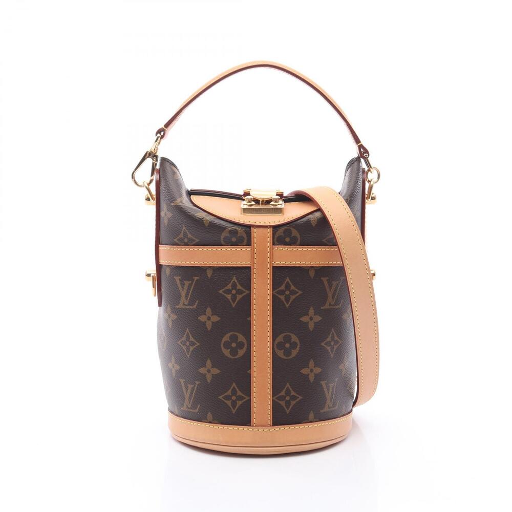 Louis Vuitton Duffle Bag Handbag Canvas Leather Monogram Brown